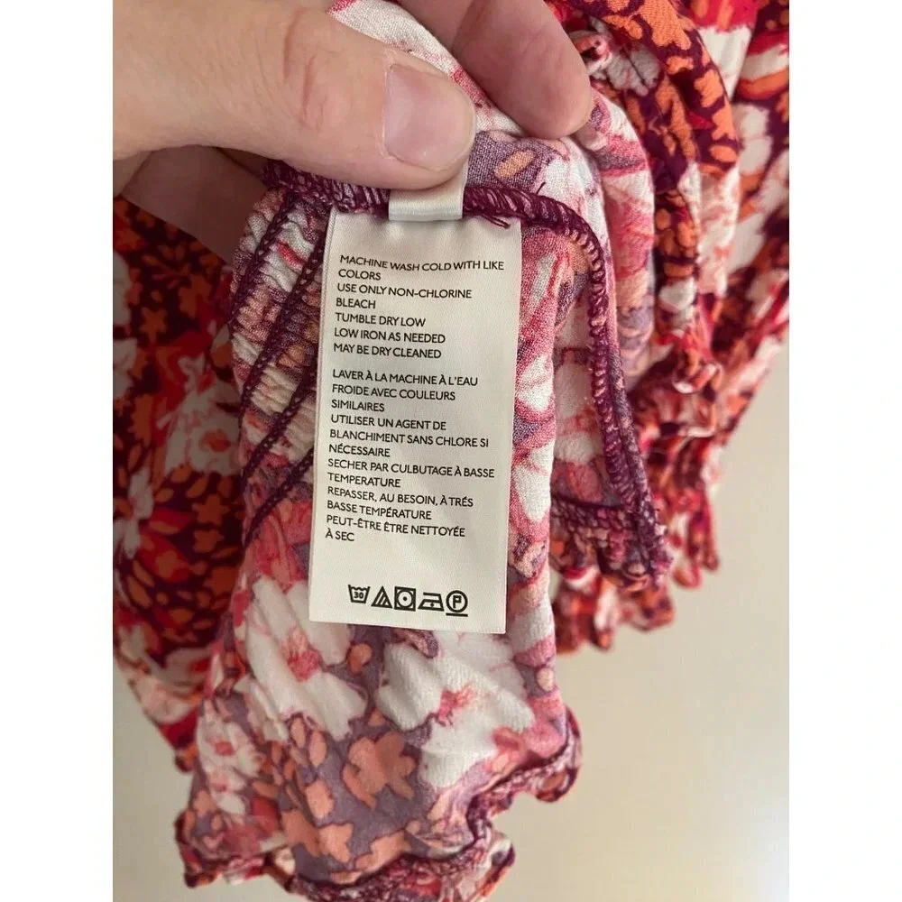Free People Sweet Memories XS Blouse Floral Boho Feminine